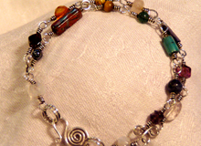 Sterling Silver, double Chakra Bracelet