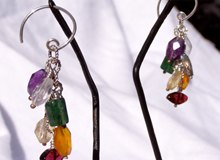 Sterling Silver, Gemstone Chakra Earrings